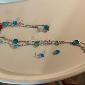 Pink and blue necklace